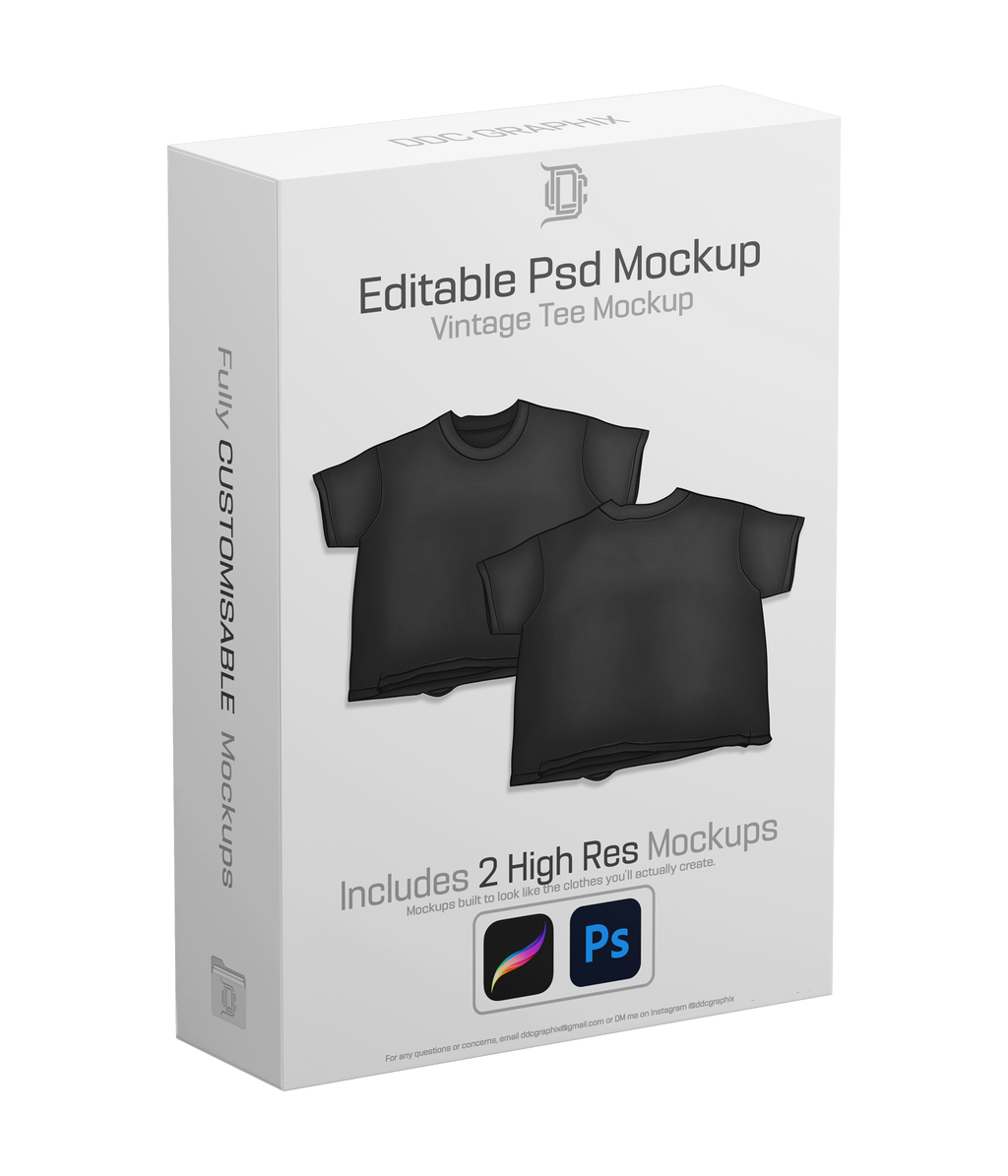Editable PSD Vintage Tee Mockup