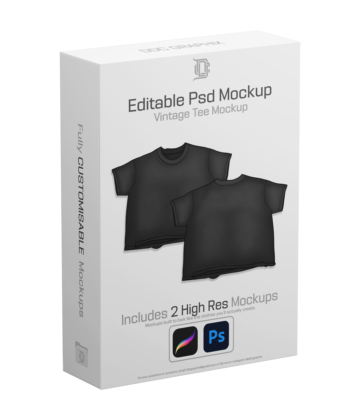 Editable PSD Vintage Tee Mockup