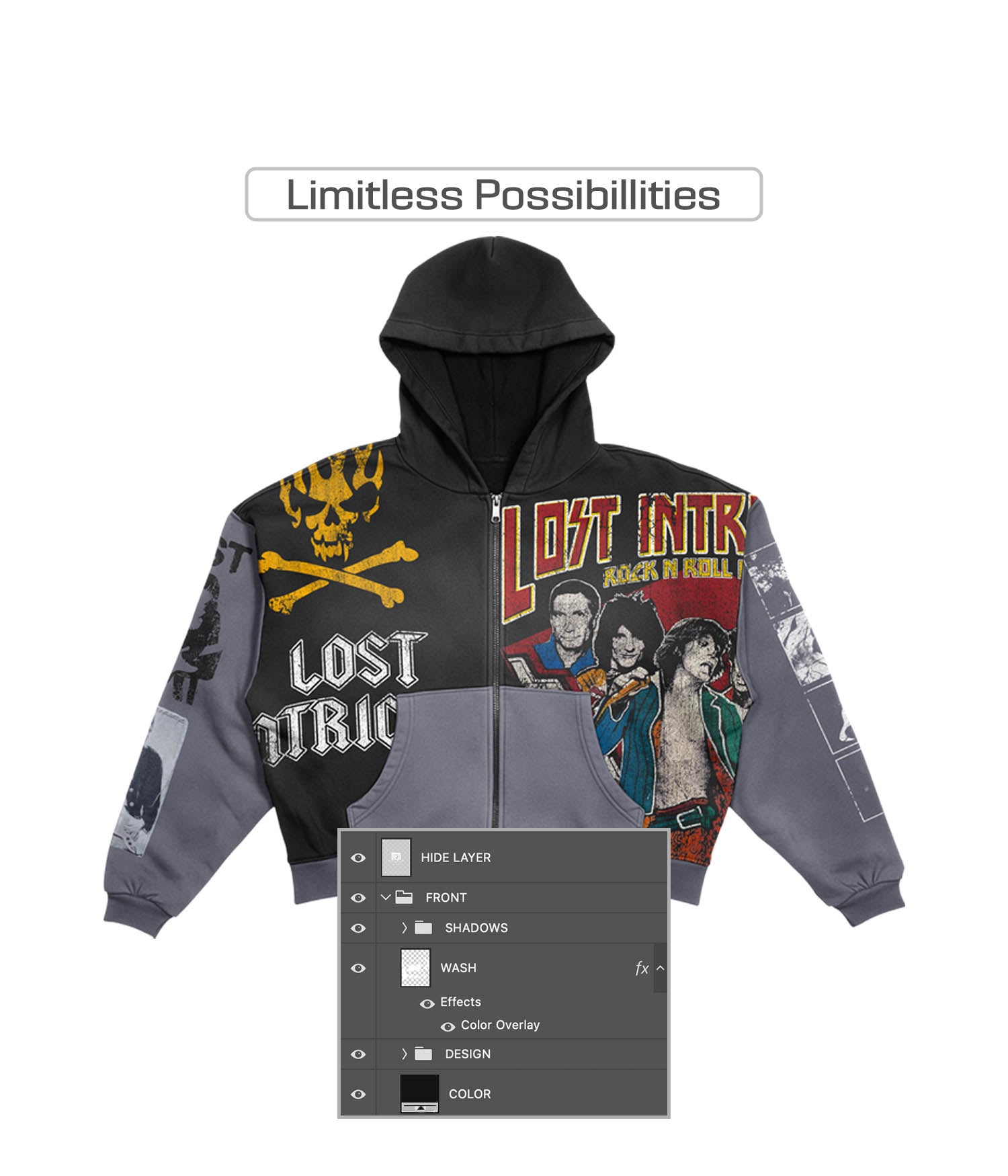 Realistic Zip-Up Hoodie Mockup