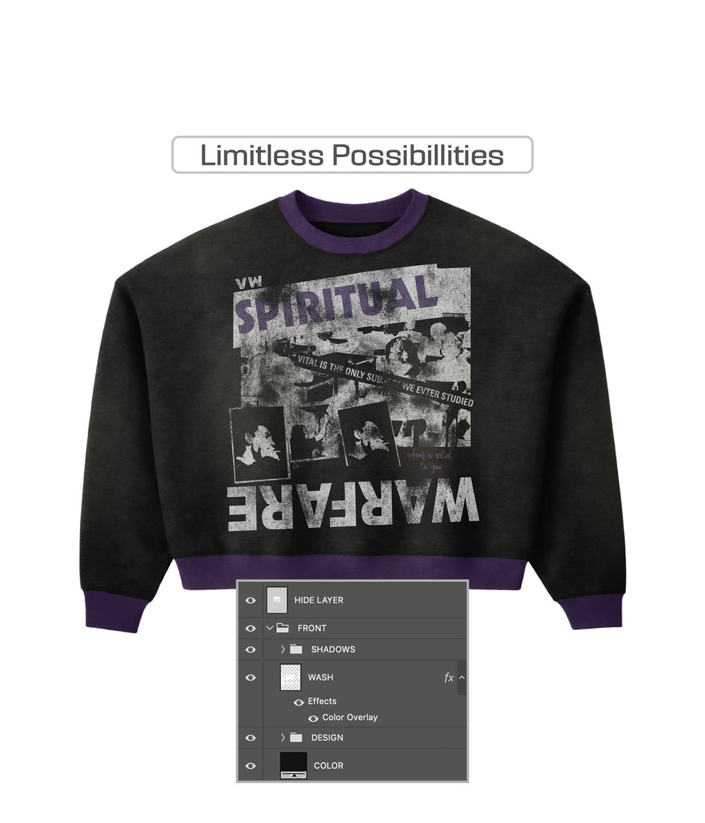 Realistic Boxy Crewneck Mockup