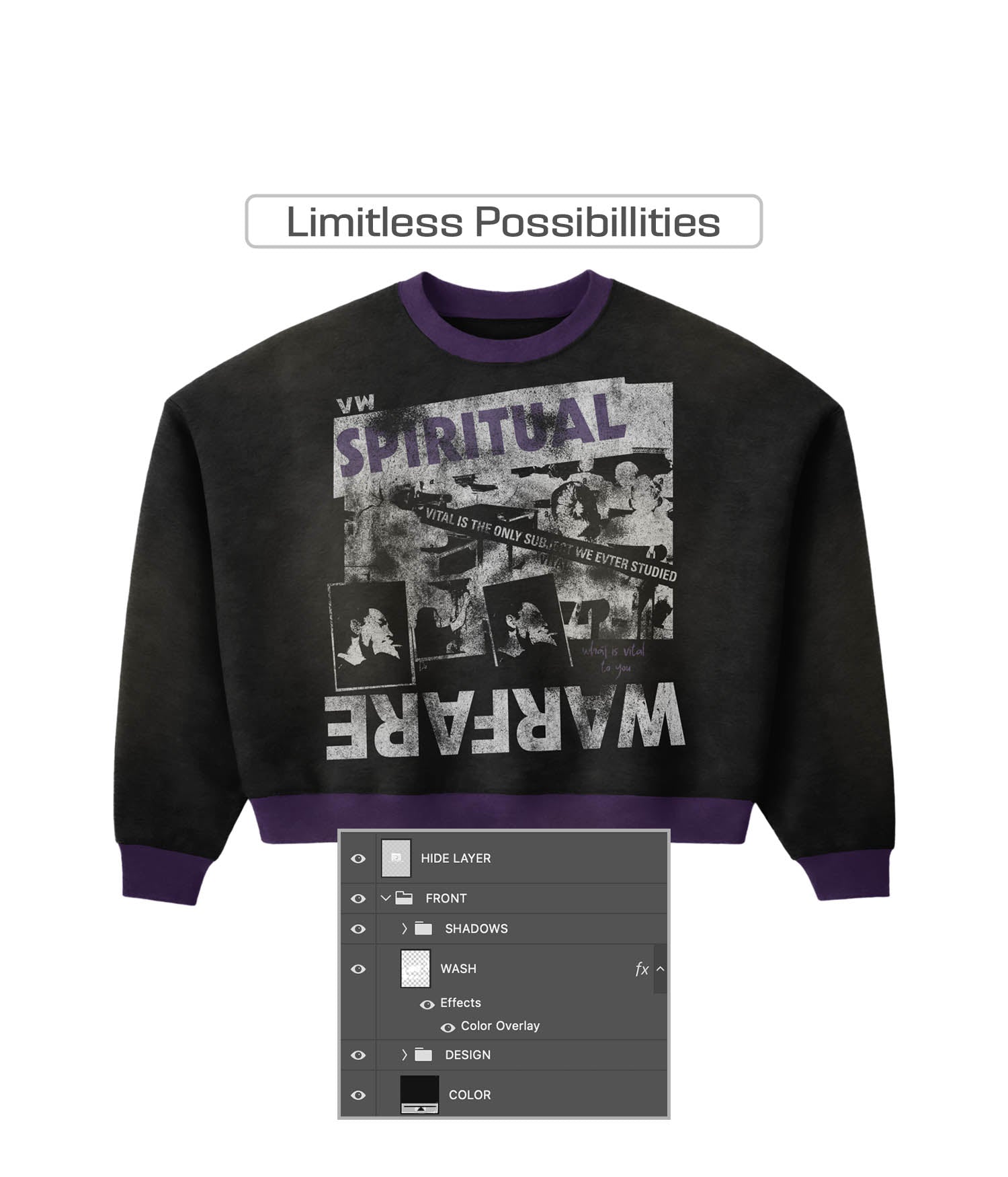 Realistic Boxy Crewneck Mockup