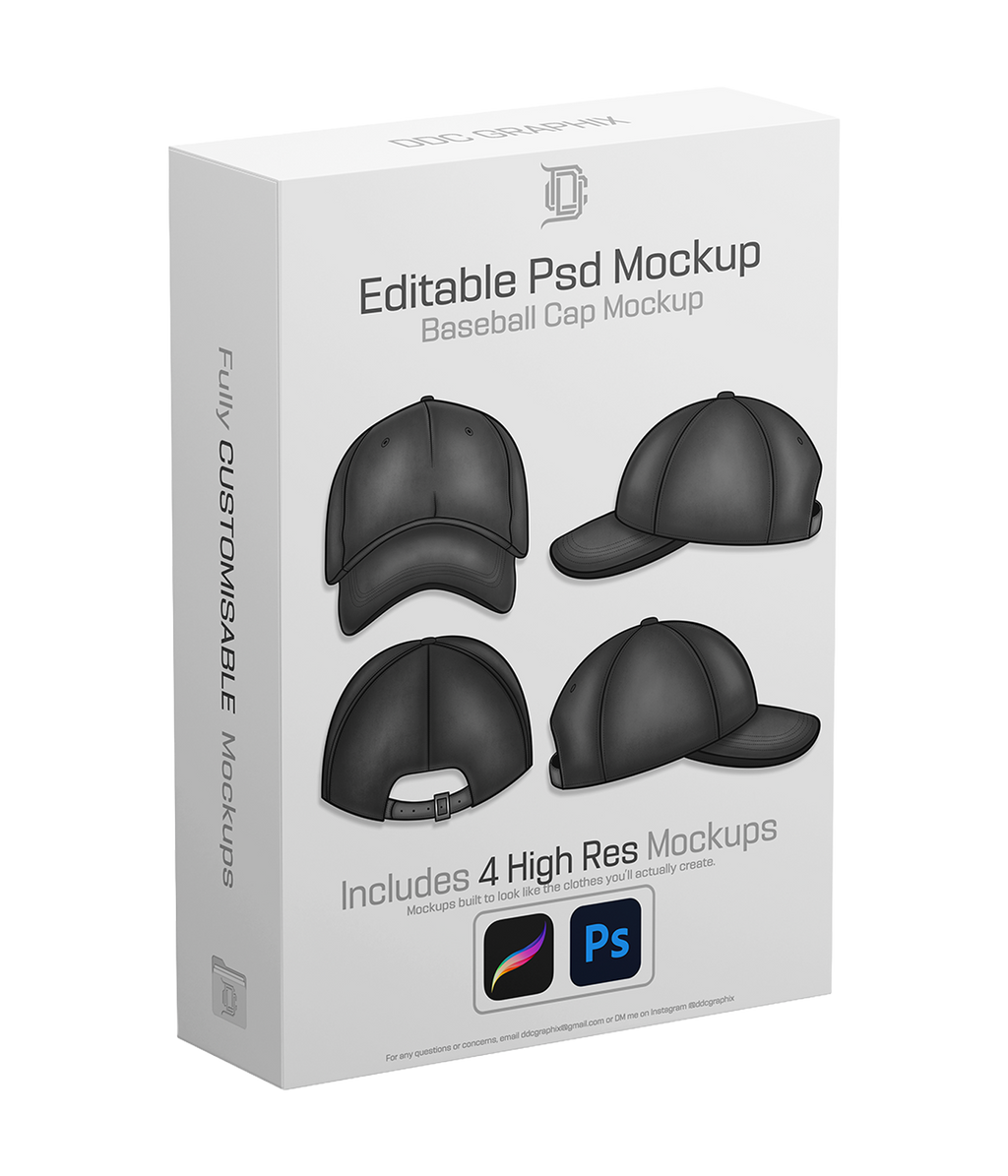 Editable PSD Baseball Cap Mockup