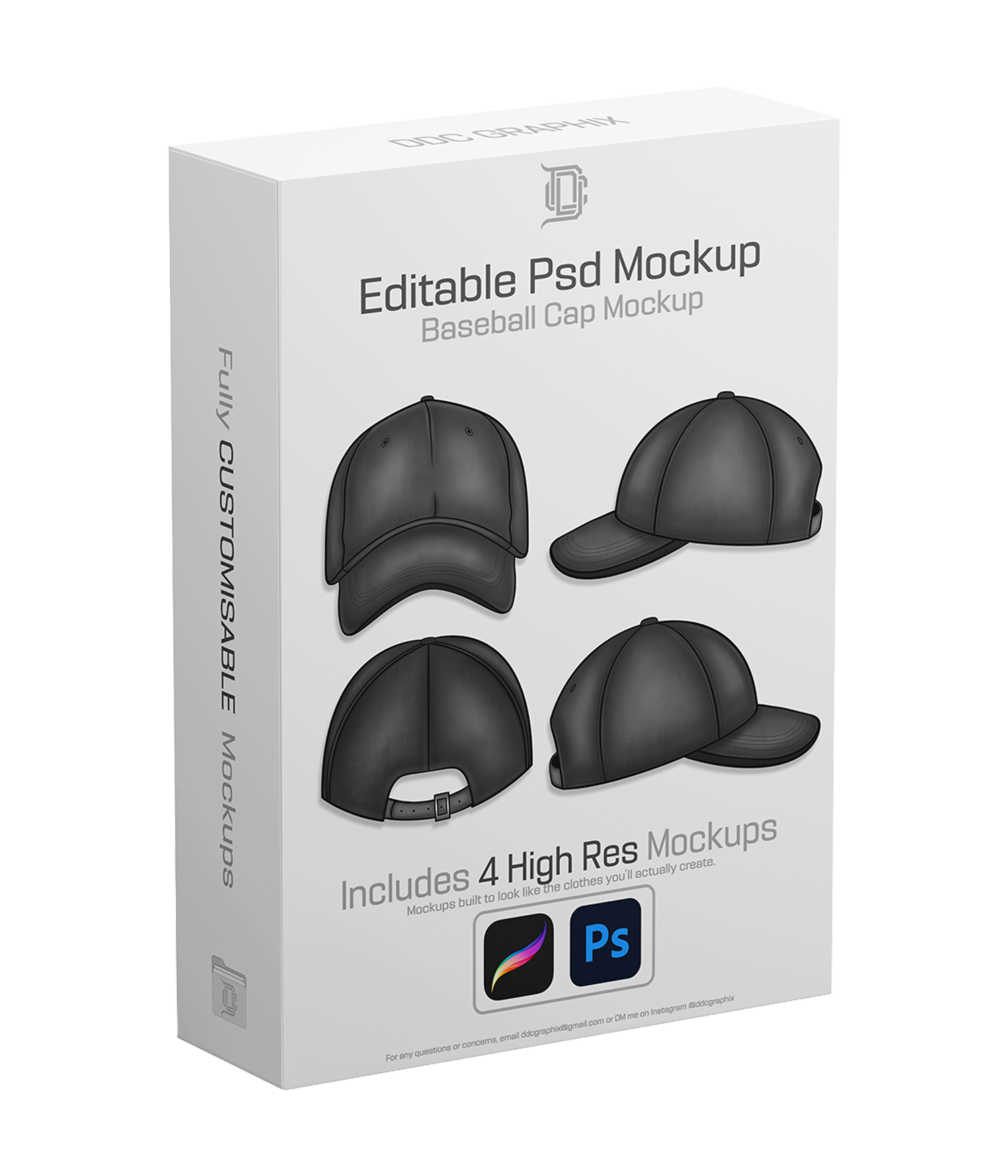 Editable PSD Baseball Cap Mockup