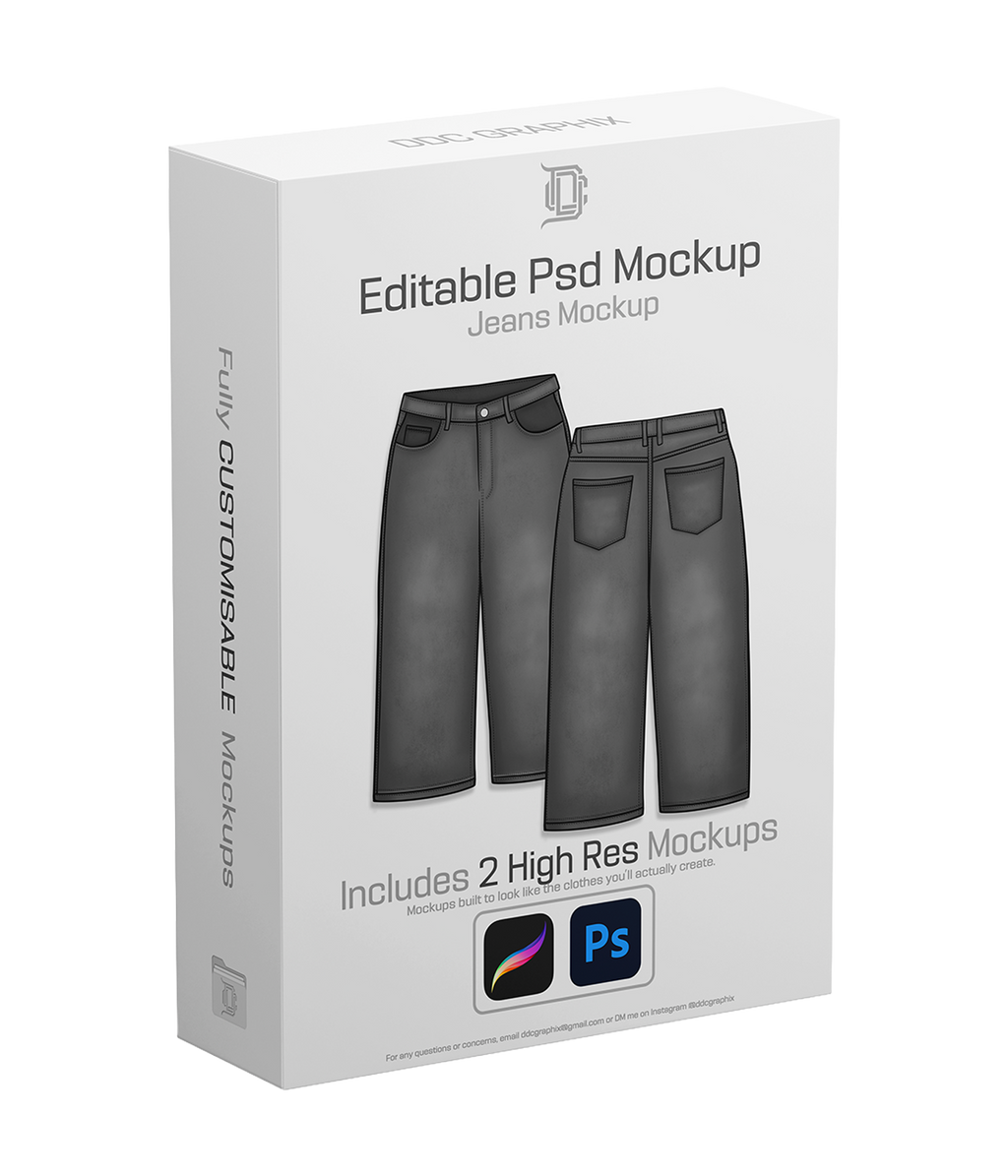 Editable PSD Baggy Jeans Mockup