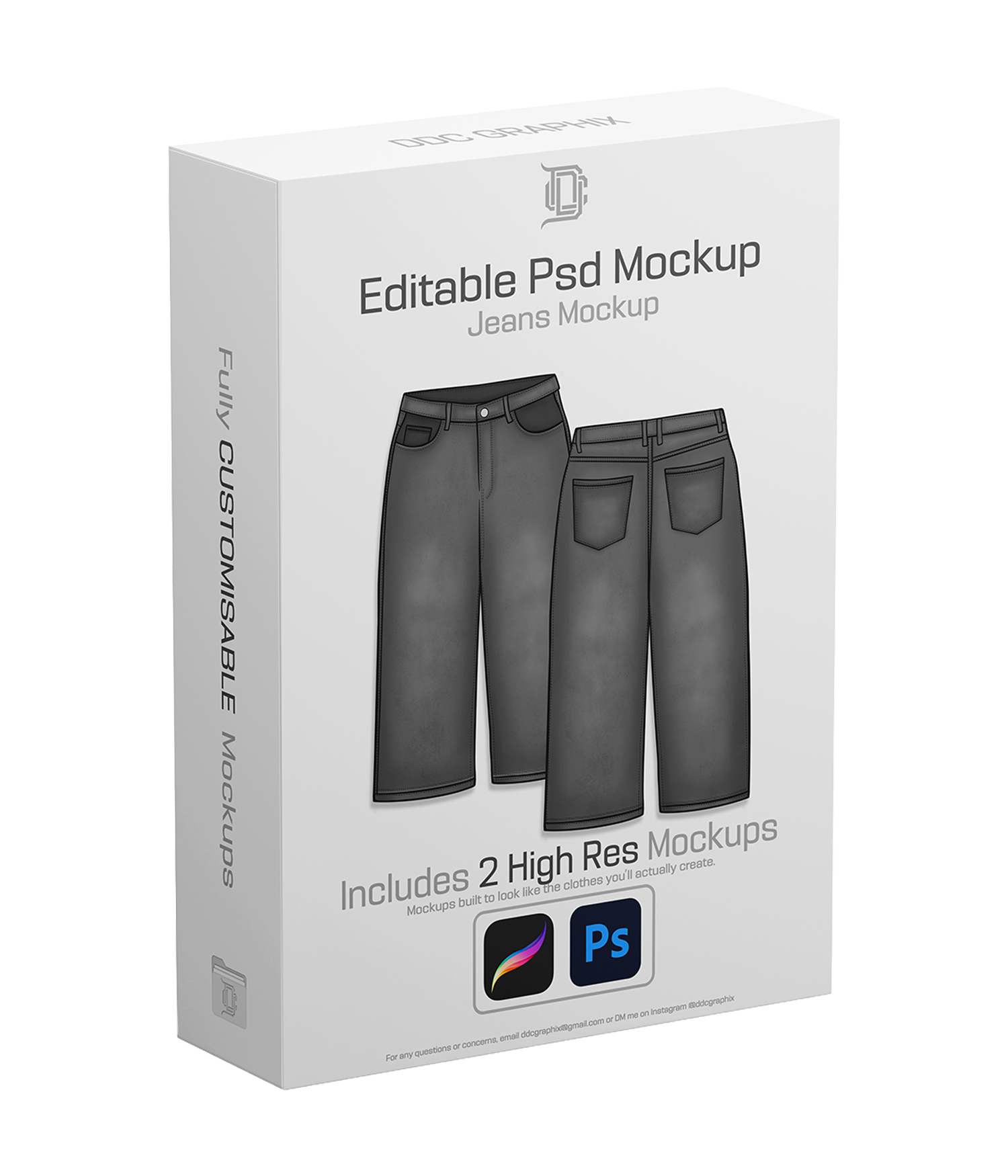 Editable PSD Baggy Jeans Mockup
