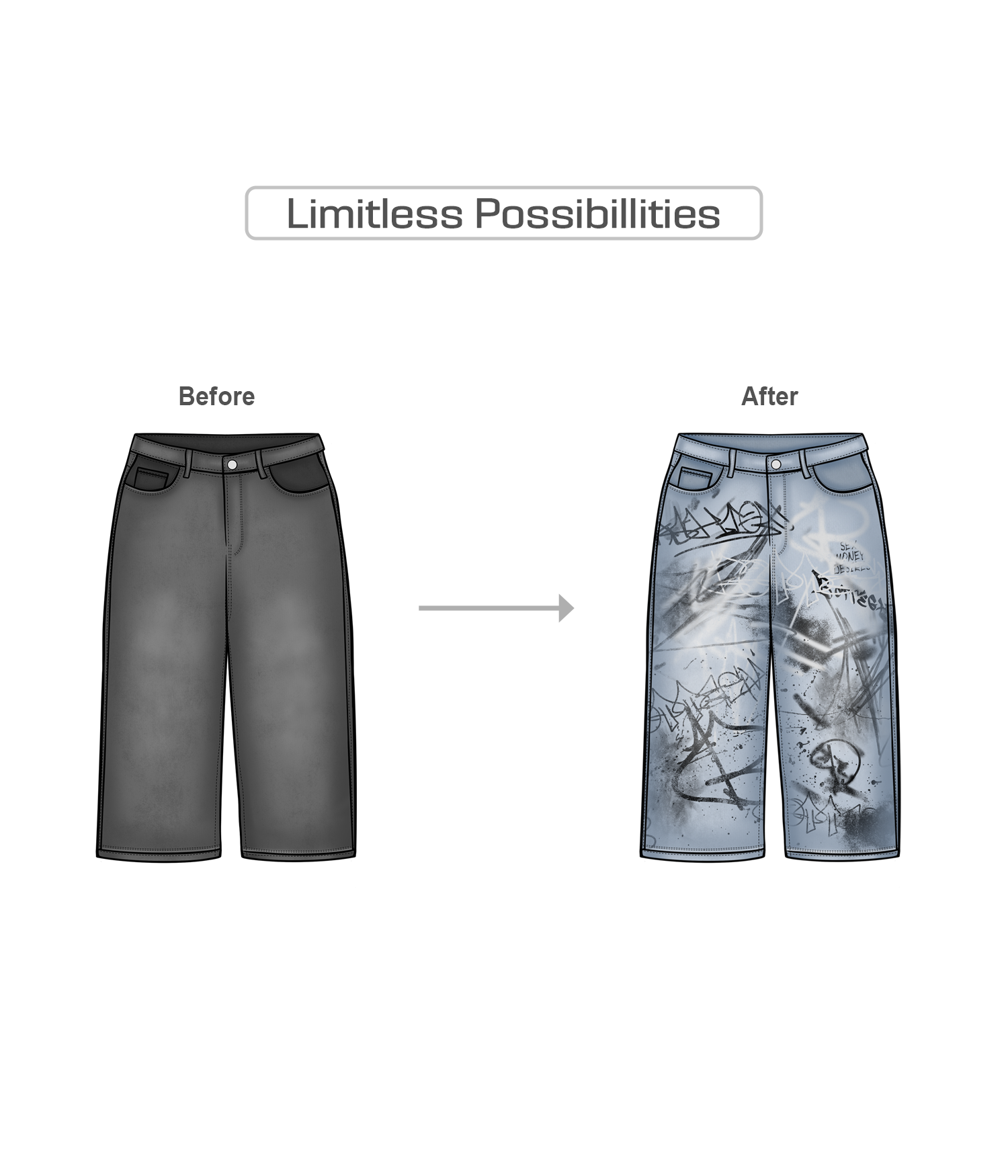 Editable PSD Baggy Jeans Mockup
