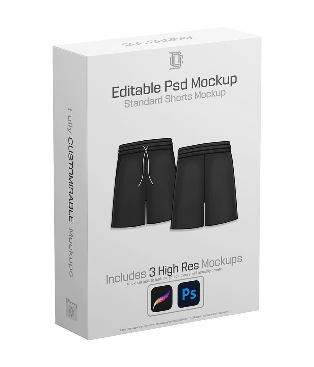 Editable PSD Standard Shorts Mockup