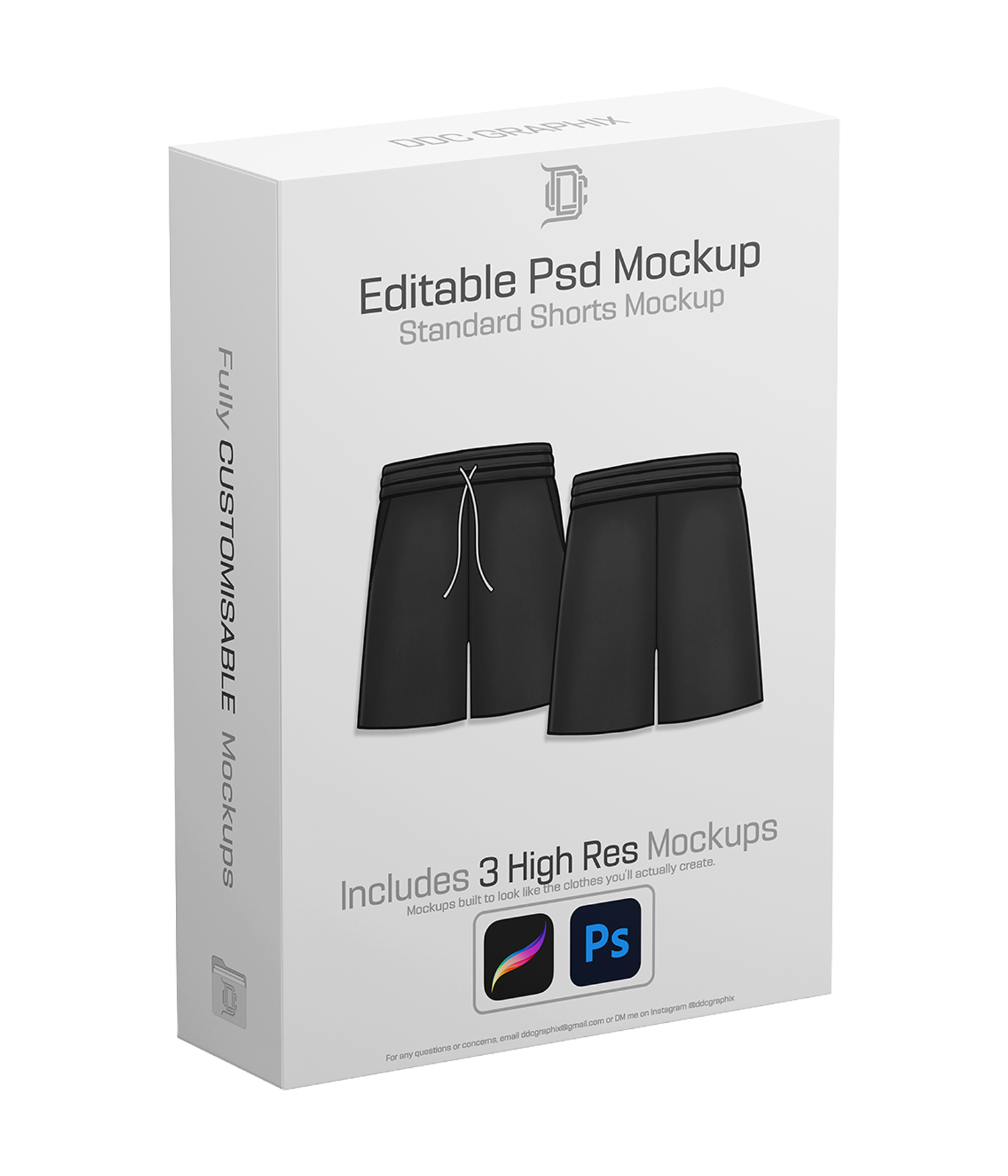 Editable PSD Standard Shorts Mockup