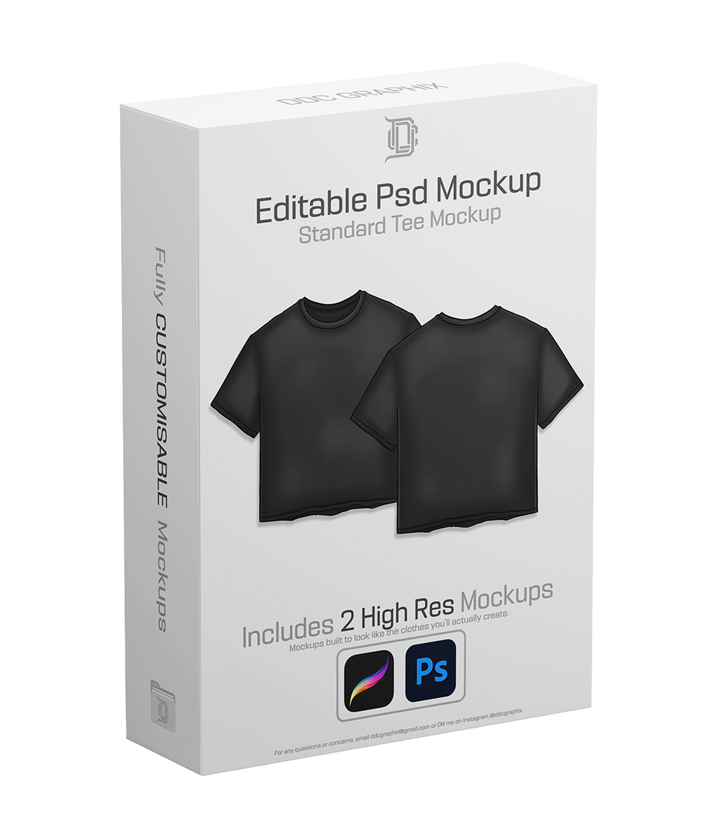 Editable PSD Standard Tee Mockup