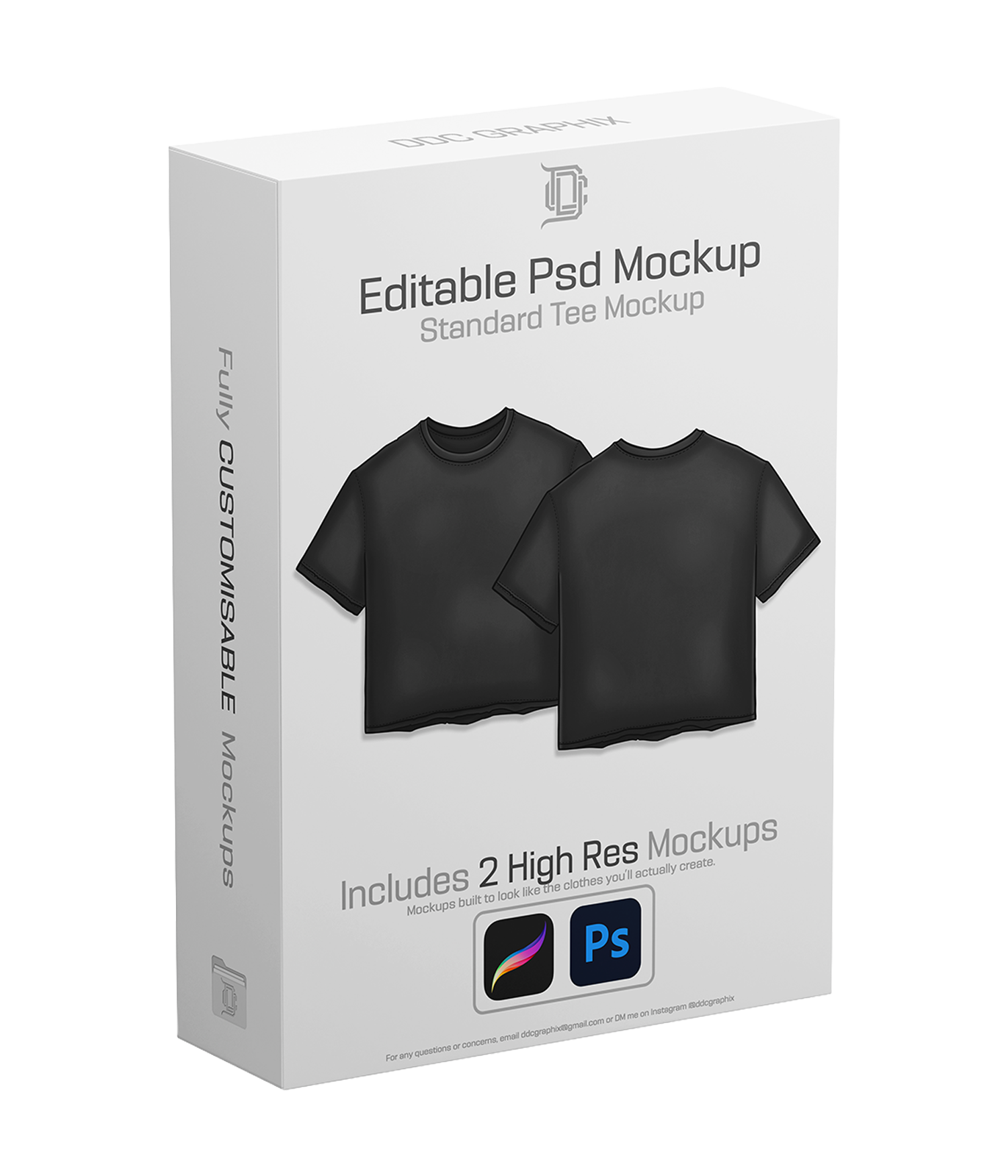 Editable PSD Standard Tee Mockup