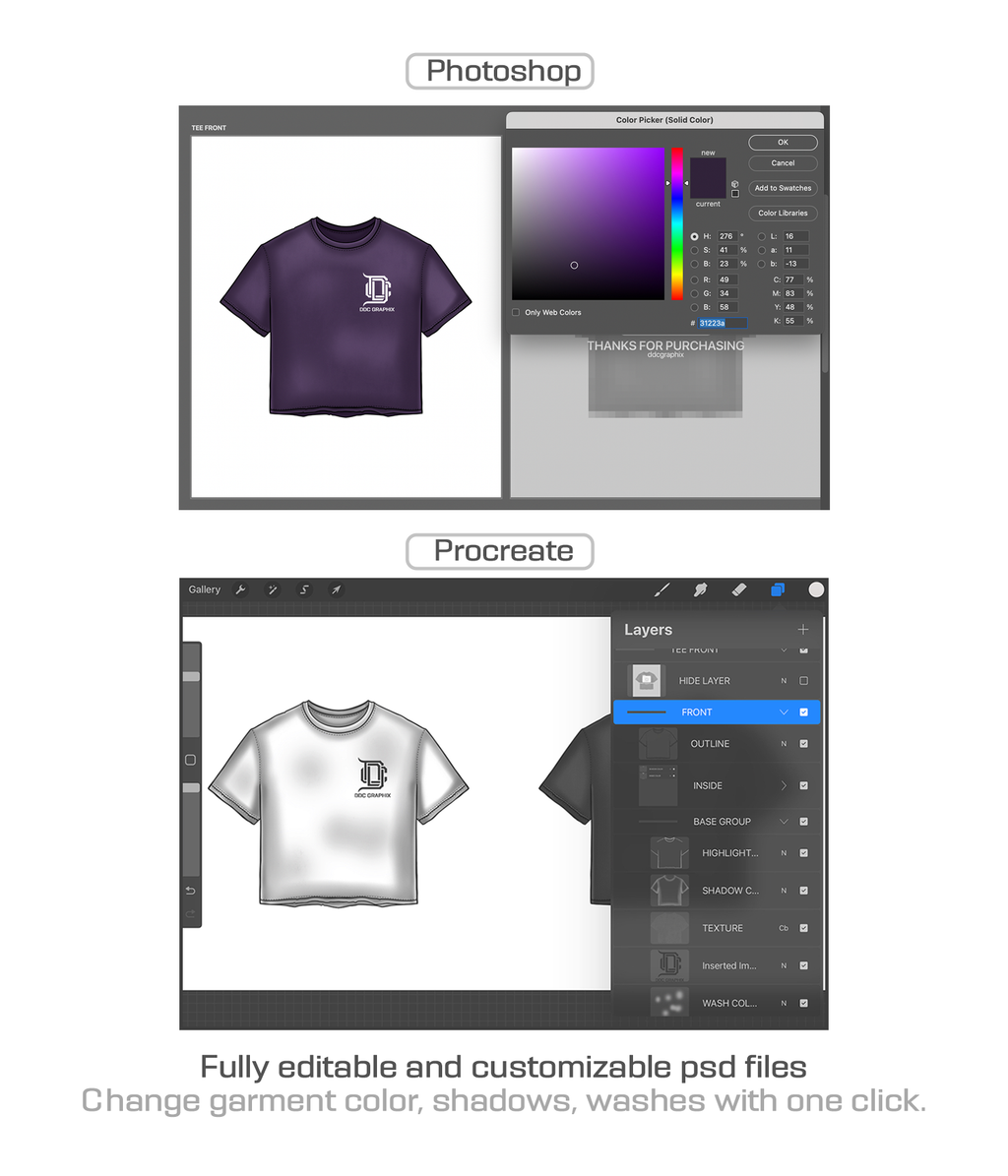 Editable PSD Standard Tee Mockup