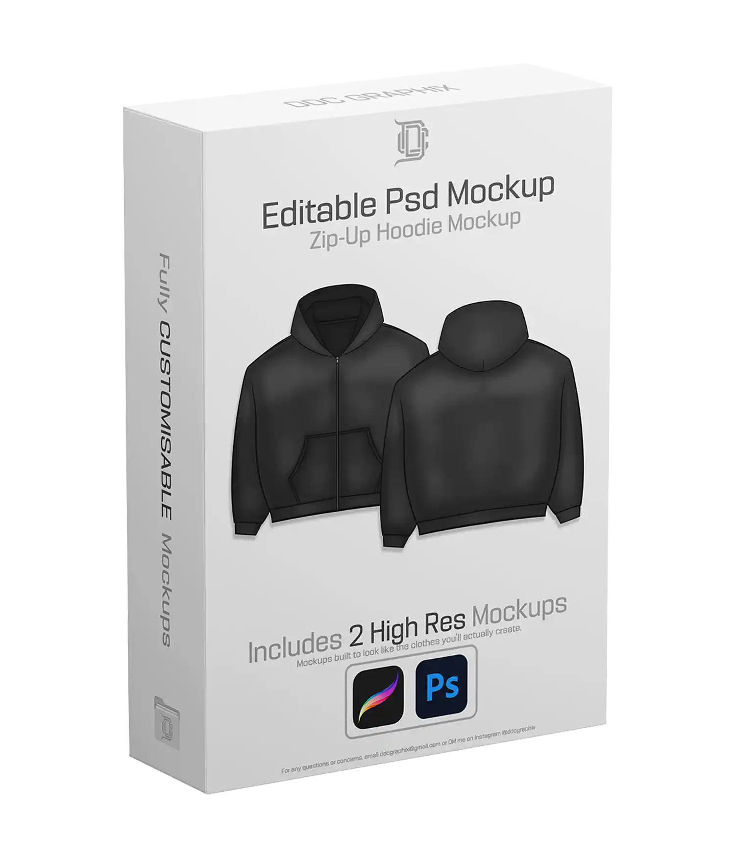Ddc Editable Psd Mockup Boxy Zip Up