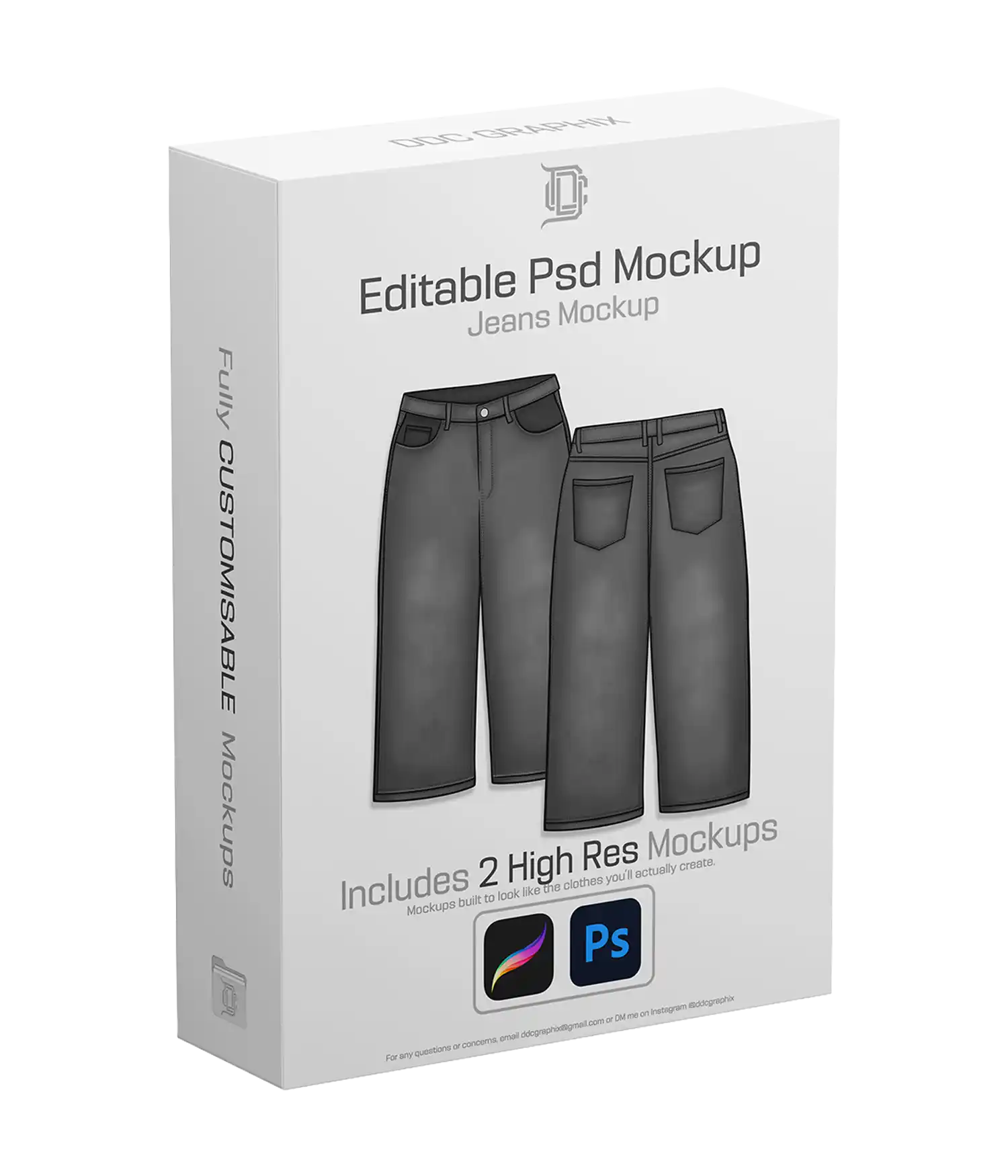 Ddc Editable Psd Mockup Baggy Jeans